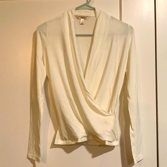Banana Republic Tops - Banana Republic draped white blouse